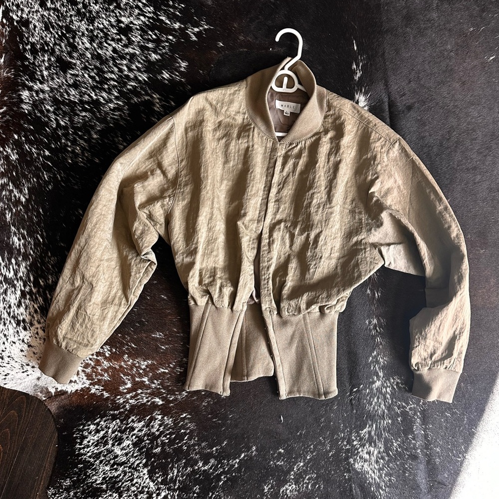 Olive Green Corset Button Bomber Puffer Jacket